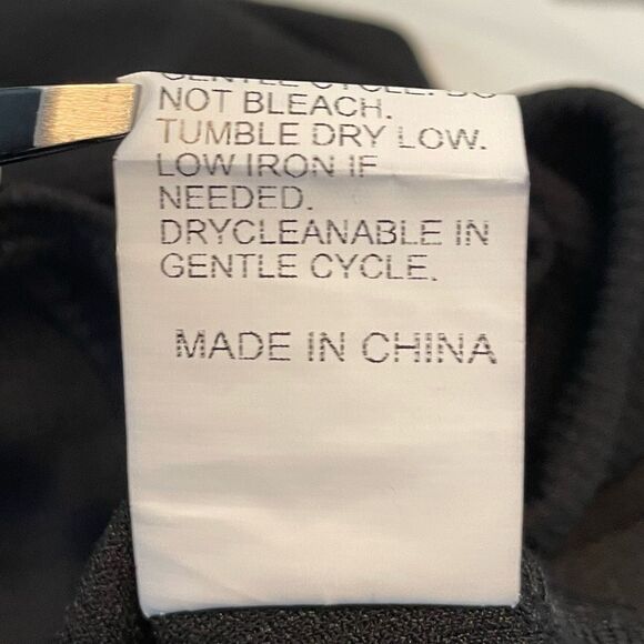 Bishop Sleeve Corset Top Black Knit Square Neck Front Cropped Long Sleeve S - Picture 7 of 7